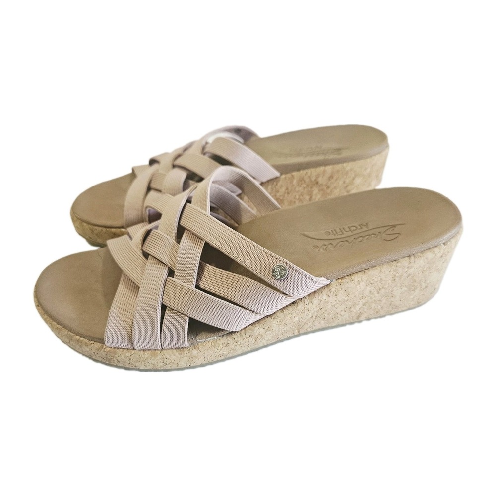 Skechers Women's Arch Fit Beverlee Comfort Wedge Dress Sandals Rose Size 9
